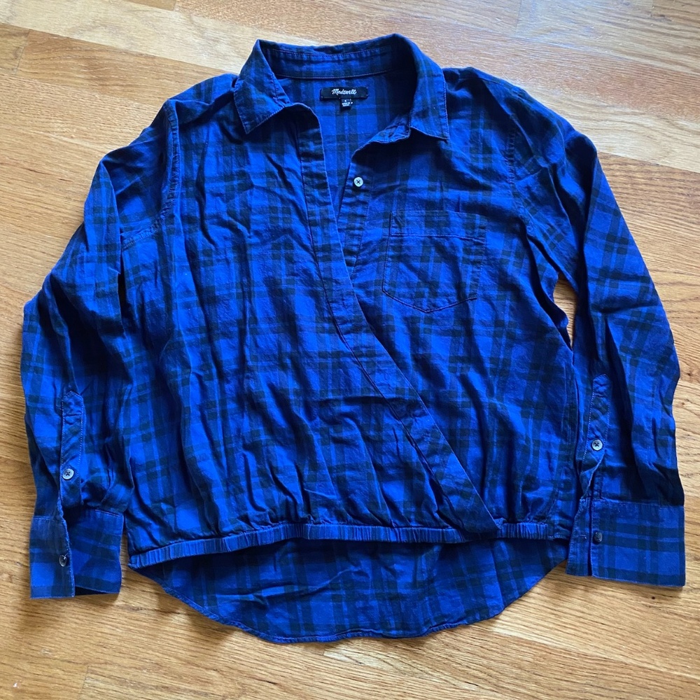 Madewell Cross Front Plaid Shirt